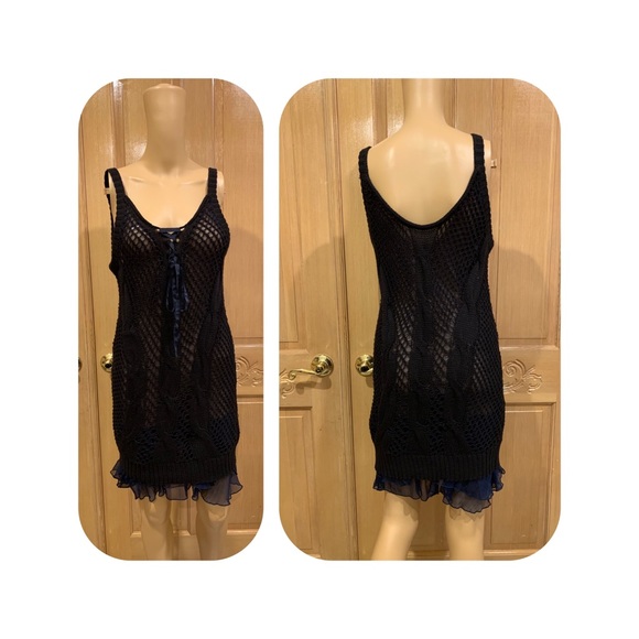 Free People Dresses & Skirts - Free People crochet black mini dress sz SP